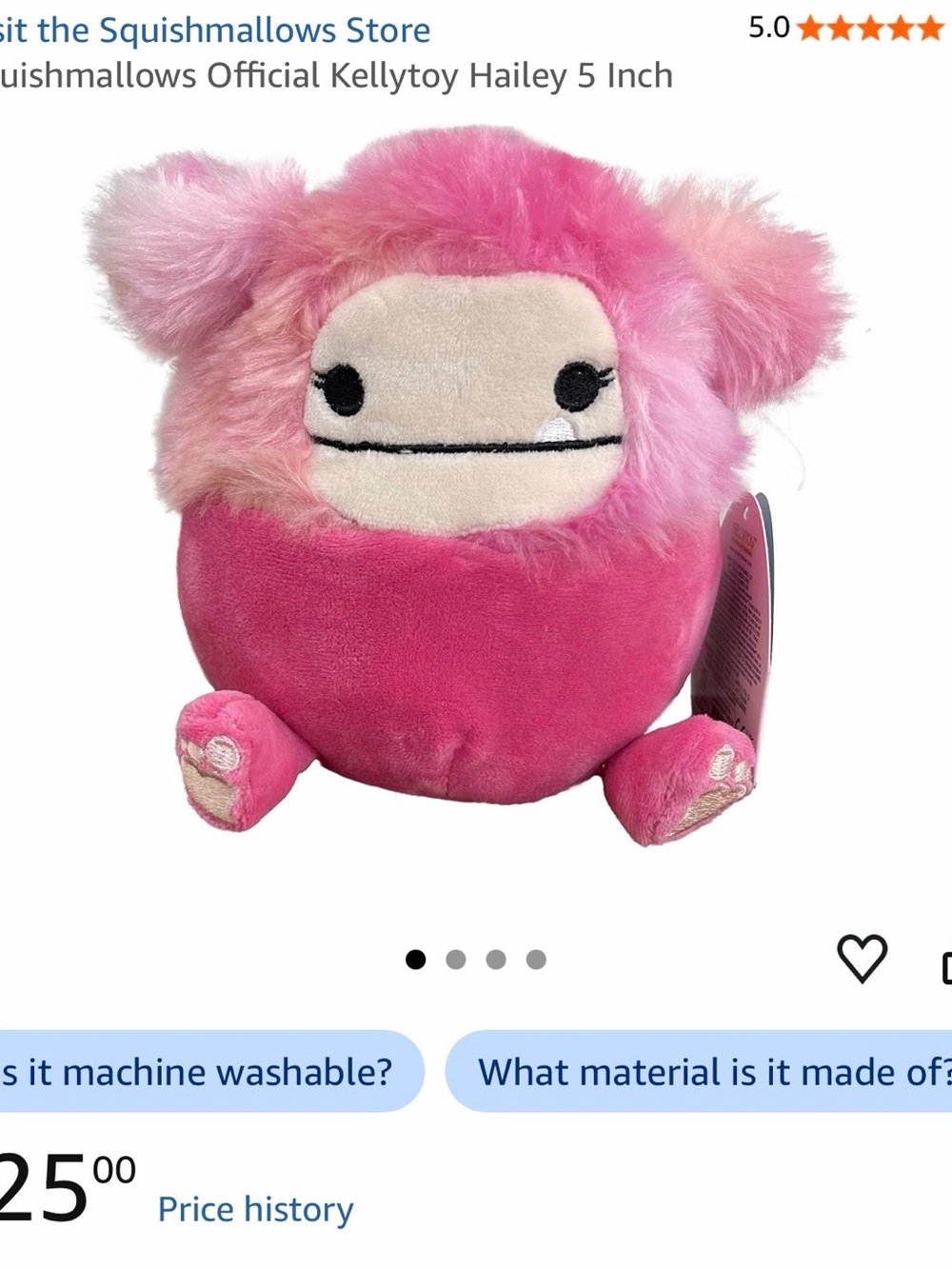 Squishmallows Hailey Plush - Hot Pink with Light Pink Fur